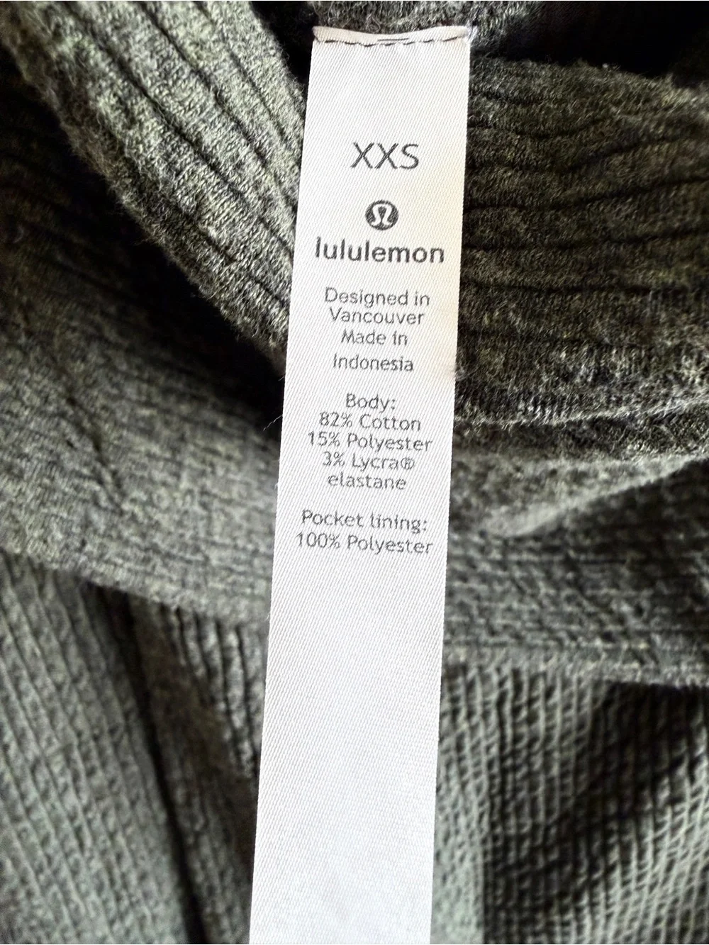 Lululemon Along the Way Dress XXS (0) Heathered Dark Olive Cowl Neck